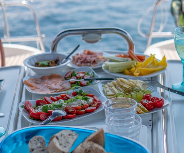 Meals on the catamaran