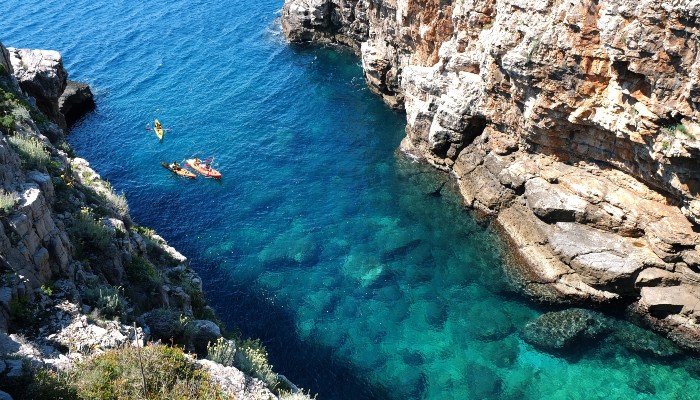 Kayaking to Lokrum Island, Croatia