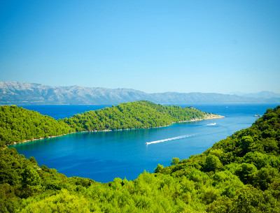 Mljet island with natural scenery and turquoise water