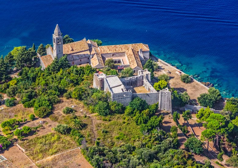 Aerial view of monastery