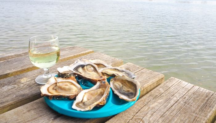 Oysters and wine