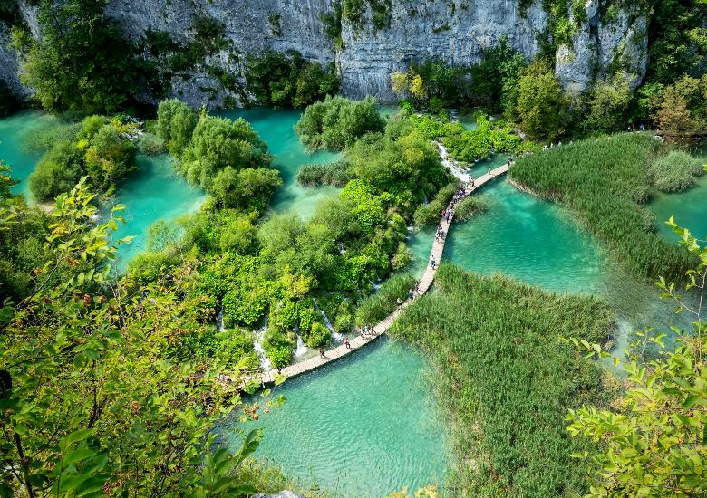 Plitvice Lakes aerial view