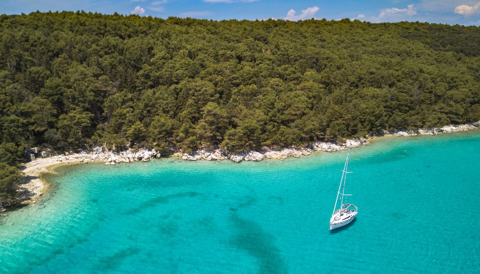 Yacht off Rab island, Croatia