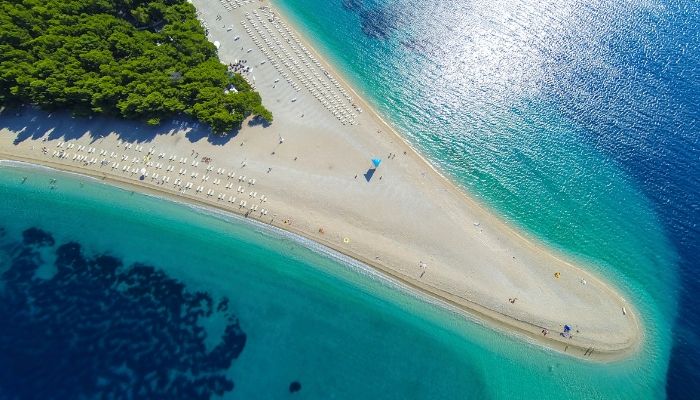 Zlatni Rat beach on Brac island